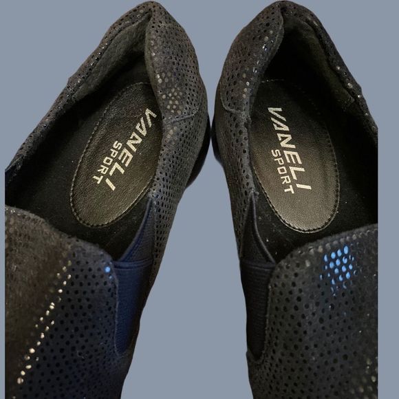 Vaneli Sport "Anemone" Navy Metallic Loafers 6 - Picture 3 of 5